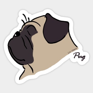 Pug silhouette Sticker